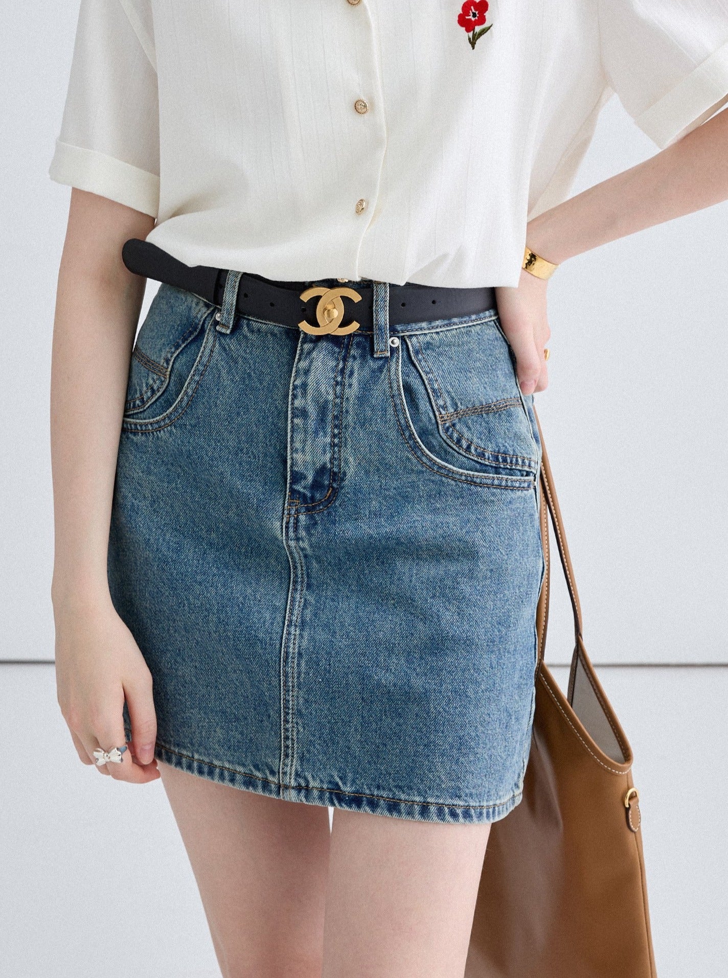 Retro Slim Denim Hip Skirt