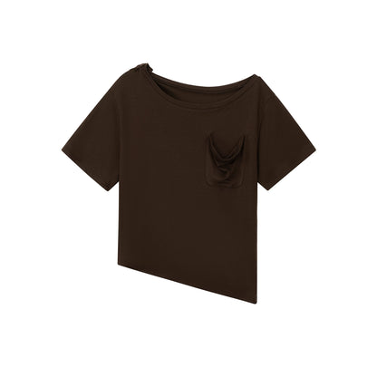 오프숄더 비대칭 탑