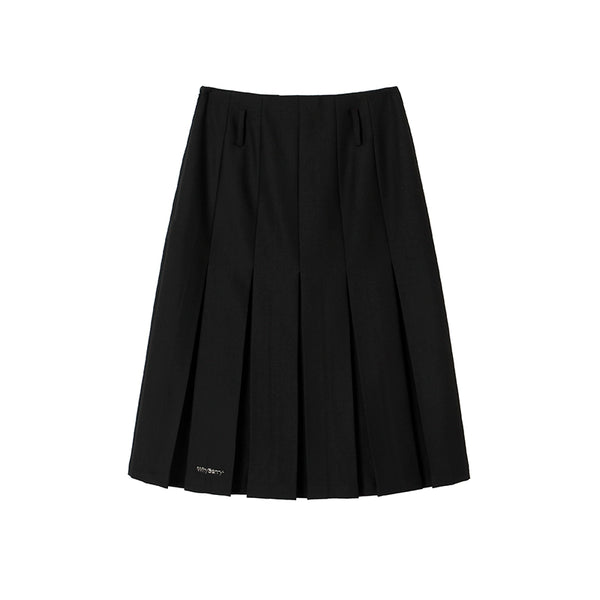 High-waisted pleated skirt