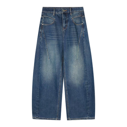 Brushed Distressed Retro Jeans