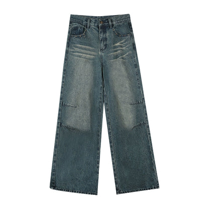 Nap Loose Draping Straight Leg Jeans