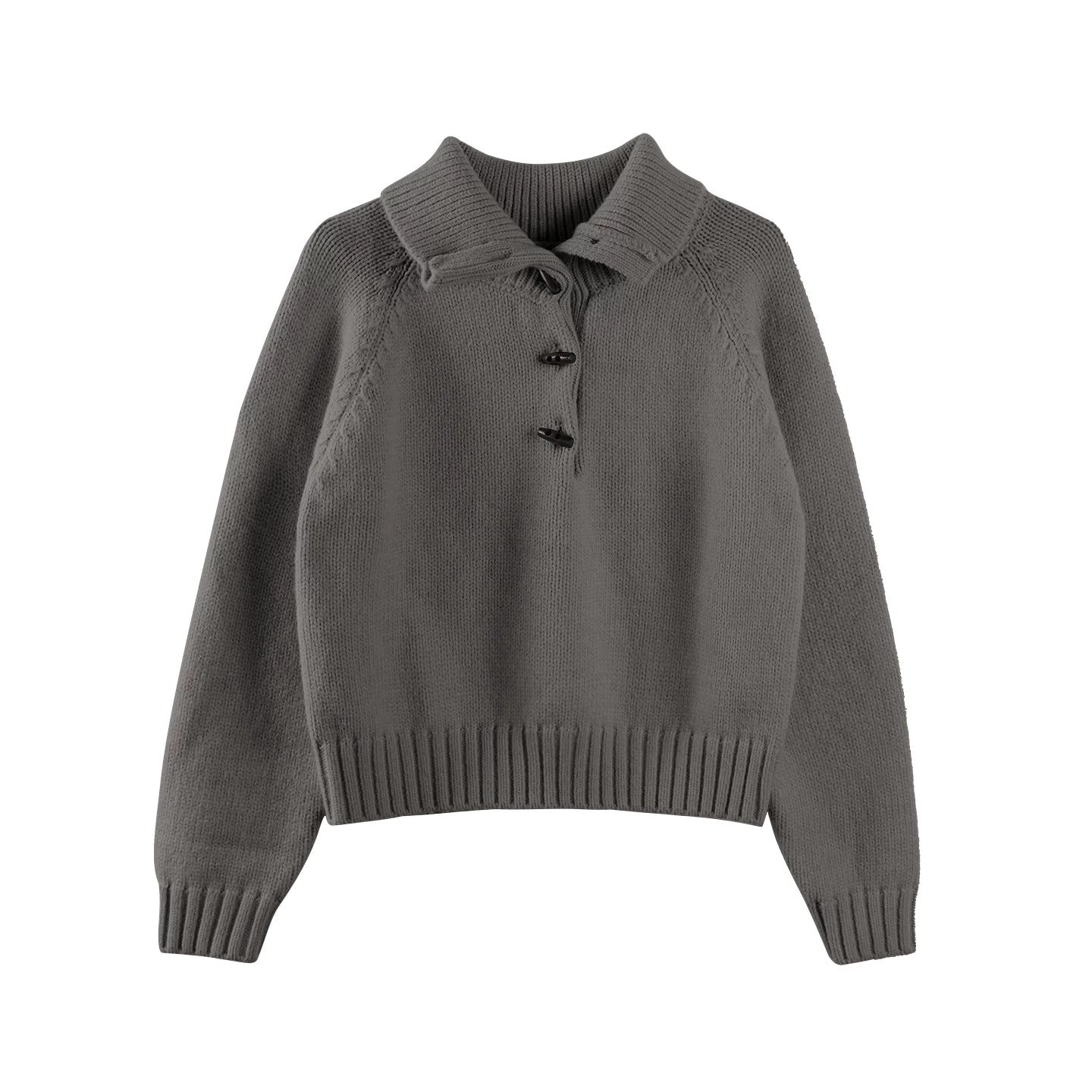 Light Bean Green Toggle Sweater