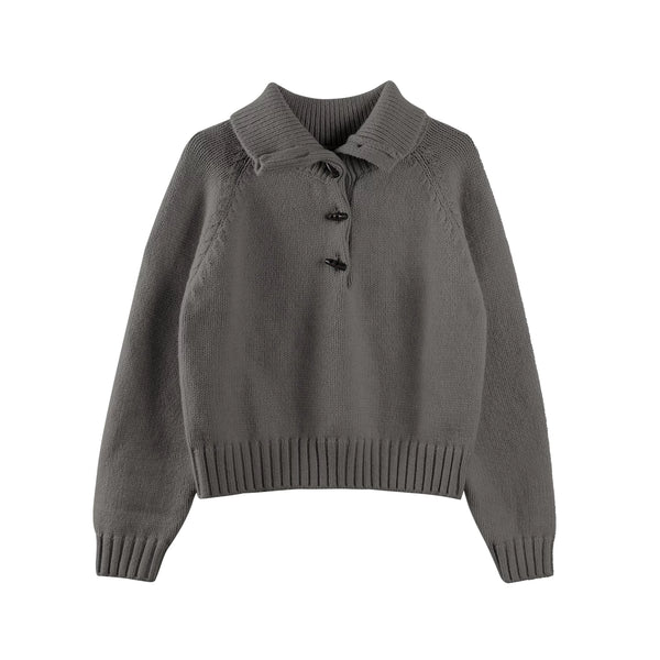 Light Bean Green Toggle Sweater