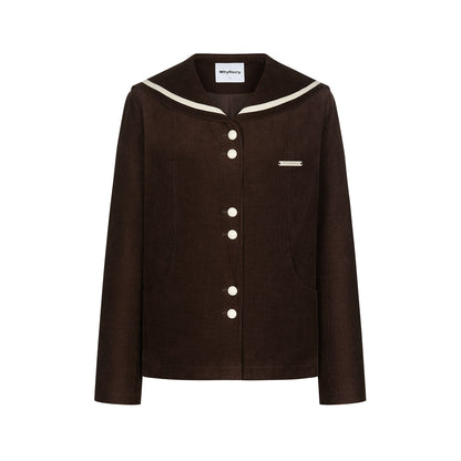 Navy Collar Corduroy Jacket