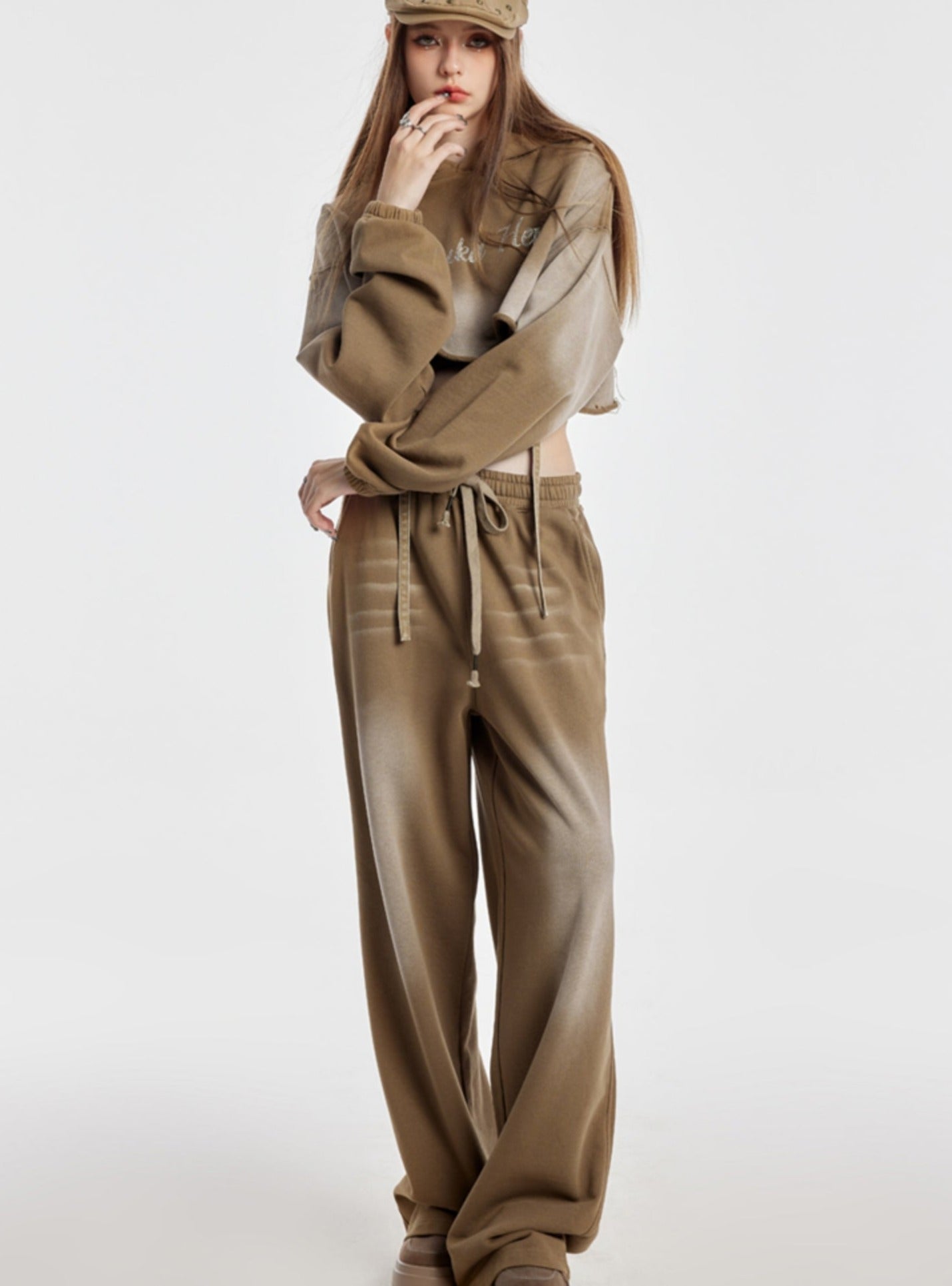 Deep Khaki Large Straight Pants