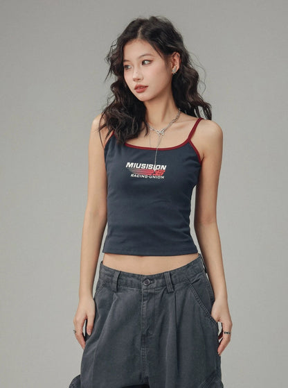 American Retro Suspender Ensemble Vest Top