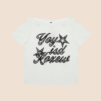 Trendy Slash Neck Tee