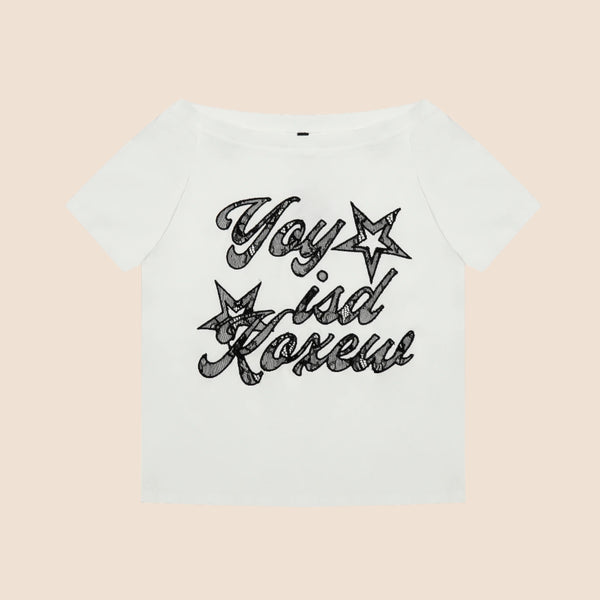 Trendy Slash Neck Tee