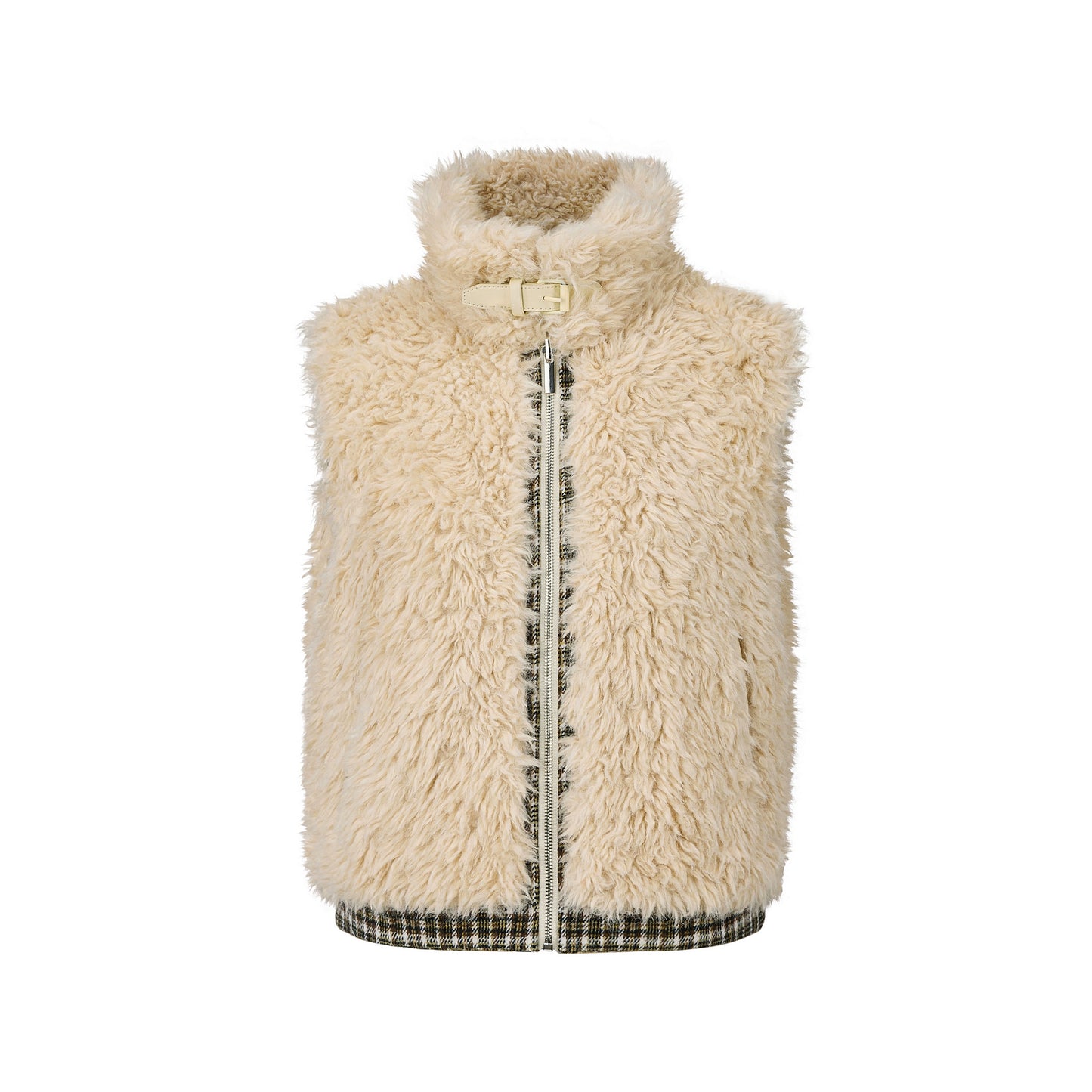 Reversible Plaid Vest Jacket