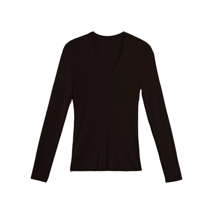 U-Neck Long-Sleeved Knit Top