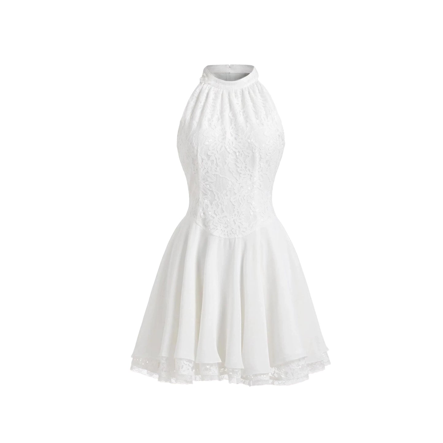 Florales Spitzenkleid mit Pailletten