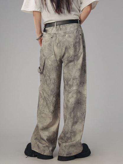 Retro mottled wasteland style logging pants