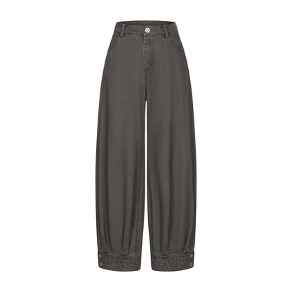 Retro Distressed Cotton Pants