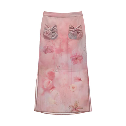 Peach Bow Tube Top Set-Up