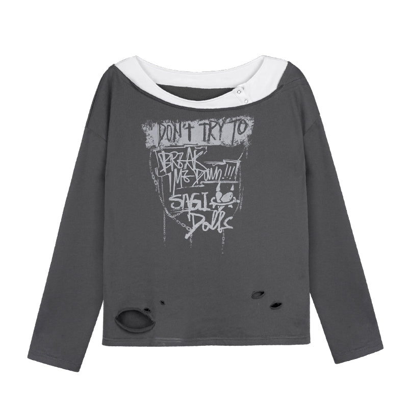 Vintage Punk Layered Sweatshirt