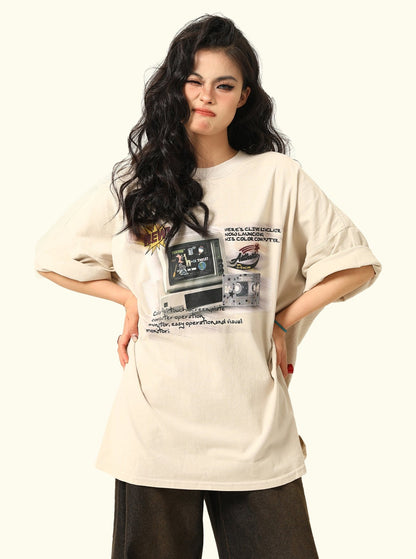 Retro TV Print T-Shirt