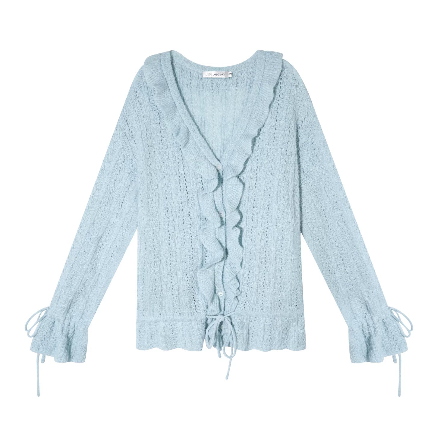 Wool Mohair Ruffled Cardigan