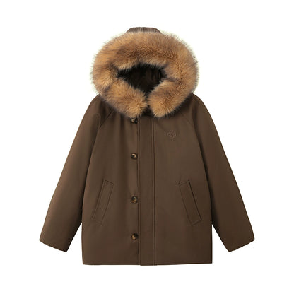 Hooded Fur Collar Puffer Jacket