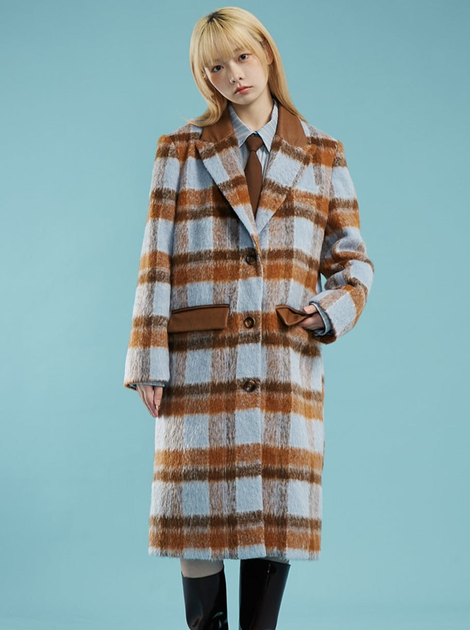 Mid-Length Plaid Jacket