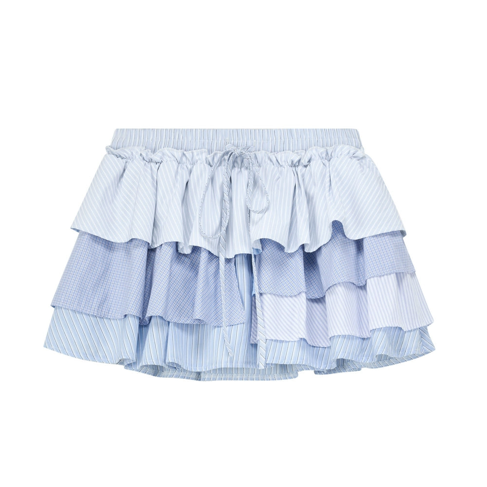 French Retro Color-Blocked Skirt