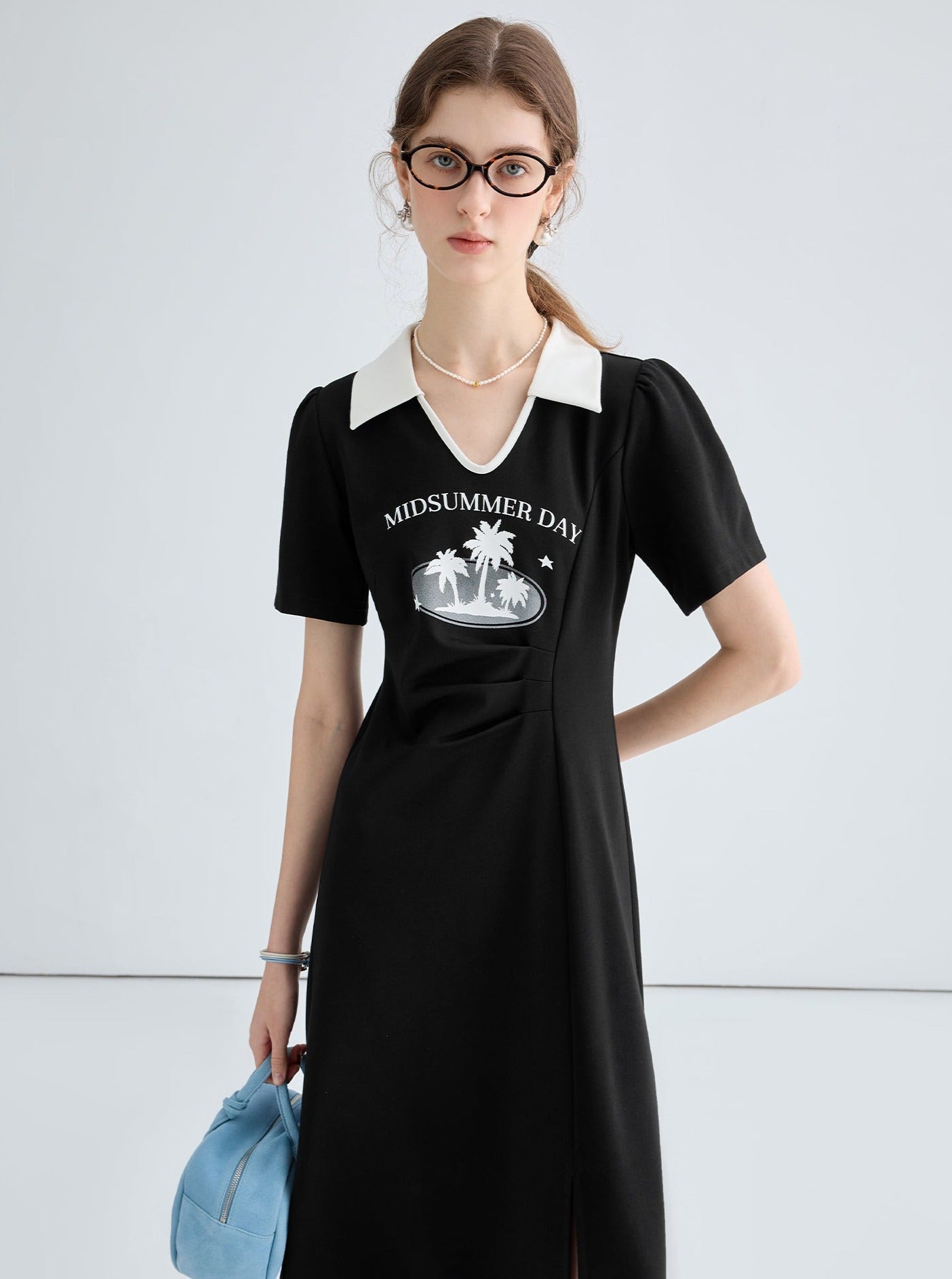 Elegant Printed T-Shirt Long Dress