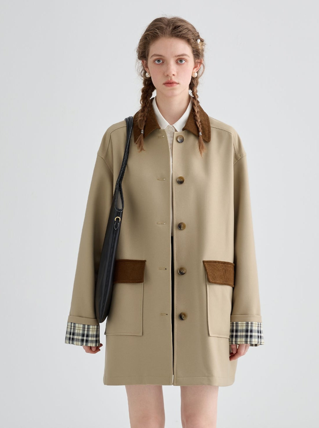 Patchwork trench coat