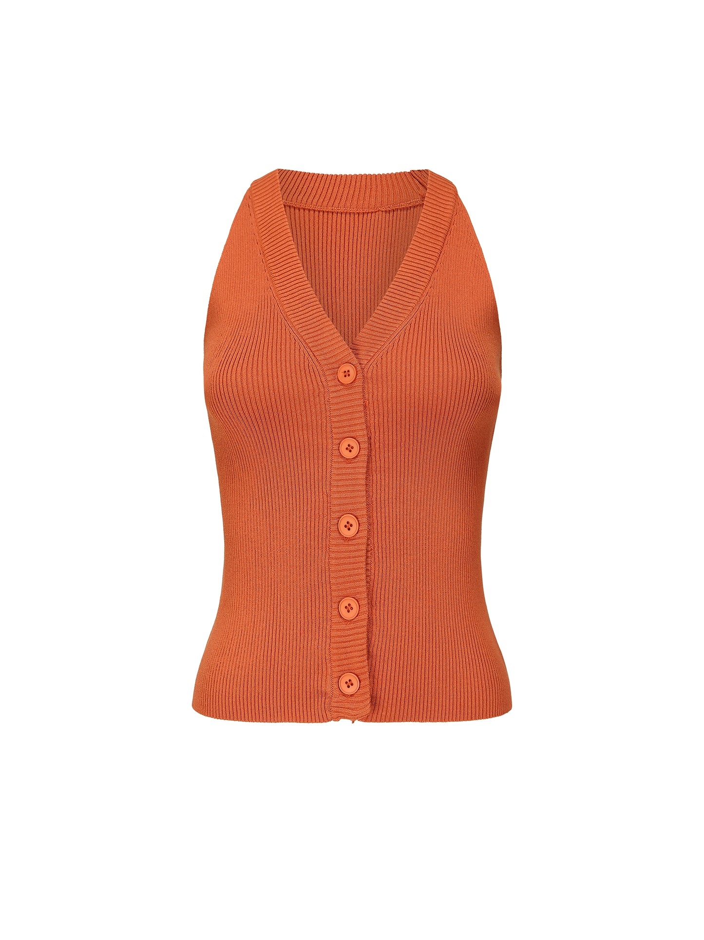 Tricolor Knitted Halterneck Vest