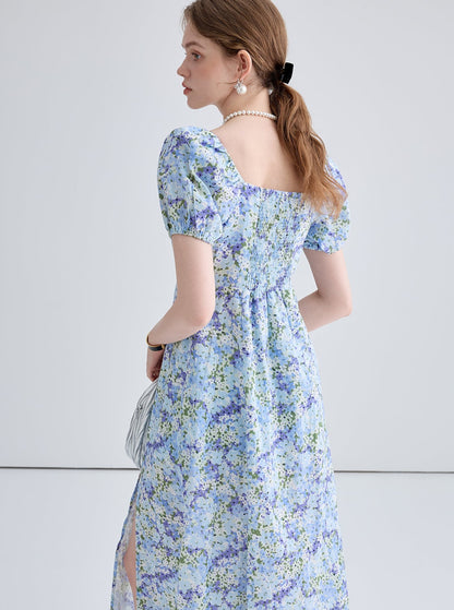 French Retro Floral Dress