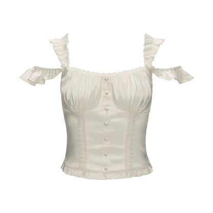 Summer Satin Pleated Camisole