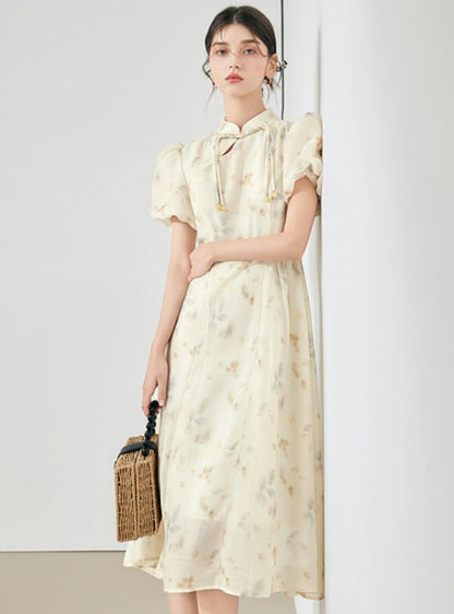 Chinese Style Stand-Up Collar Dress