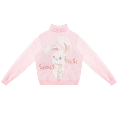 Plush Pink Turtleneck Sweater