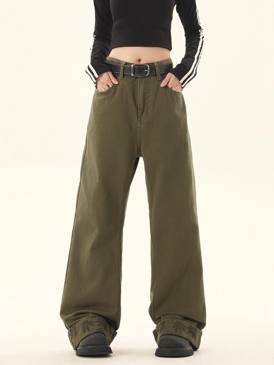 High-Quality Dark Green Jeans Pants