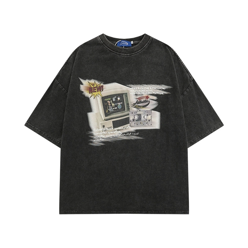 Retro TV Printed Short Sleeve T-Shirt