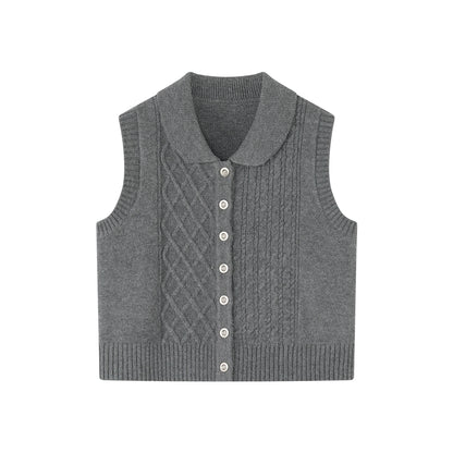 Love Color Notes Knitted Vest Jacket