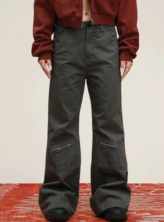 Amerikanische Reißverschluss -Taschen -Bootcut Casual Hosen