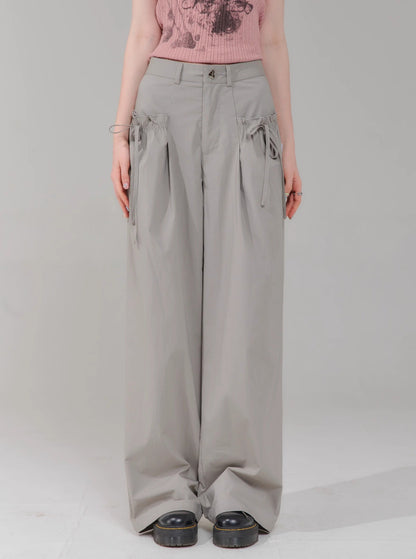 Retro High Waist Gray Pants