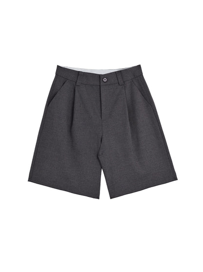 Gray Twill Suit Shorts