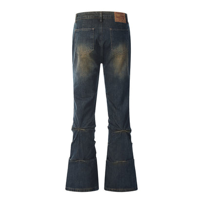 Niche Design Flared Jeans Pants