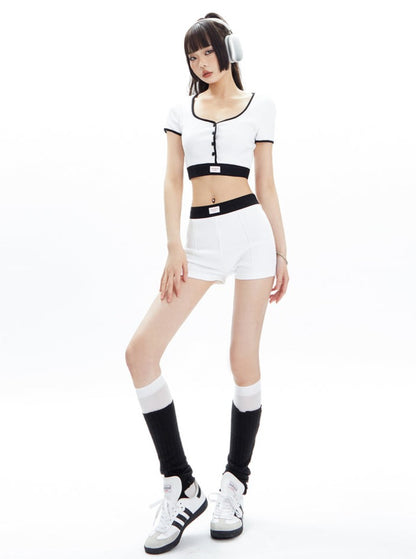 American Tank Top And Short Pants Sport Set