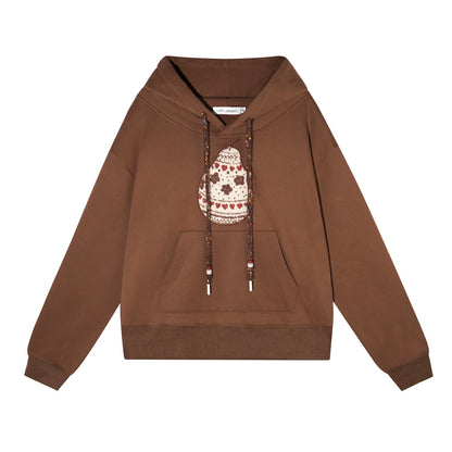 Brushed Fair Isle Hooded Top