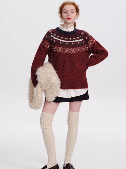 Pullover knitted inner layer sweater
