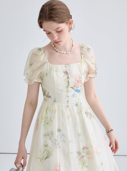 Square Neck Tea Break Dress