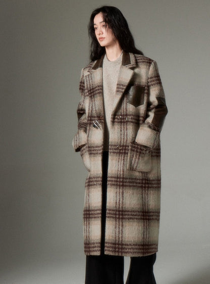 Patchwork tweed padlock coat