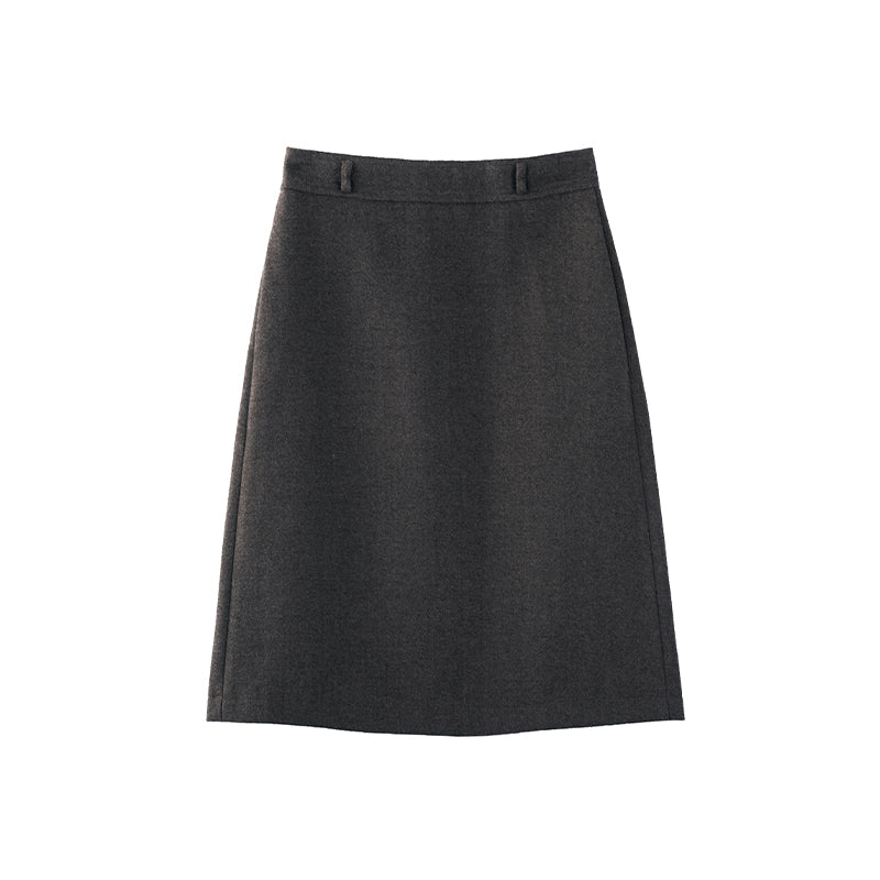 Maillard Slim Suit Wool Midi Skirt