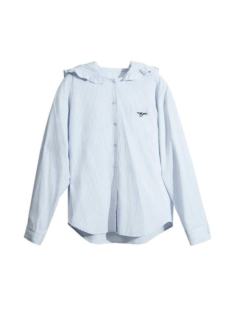 Blue Striped Sun Protection Hoodie