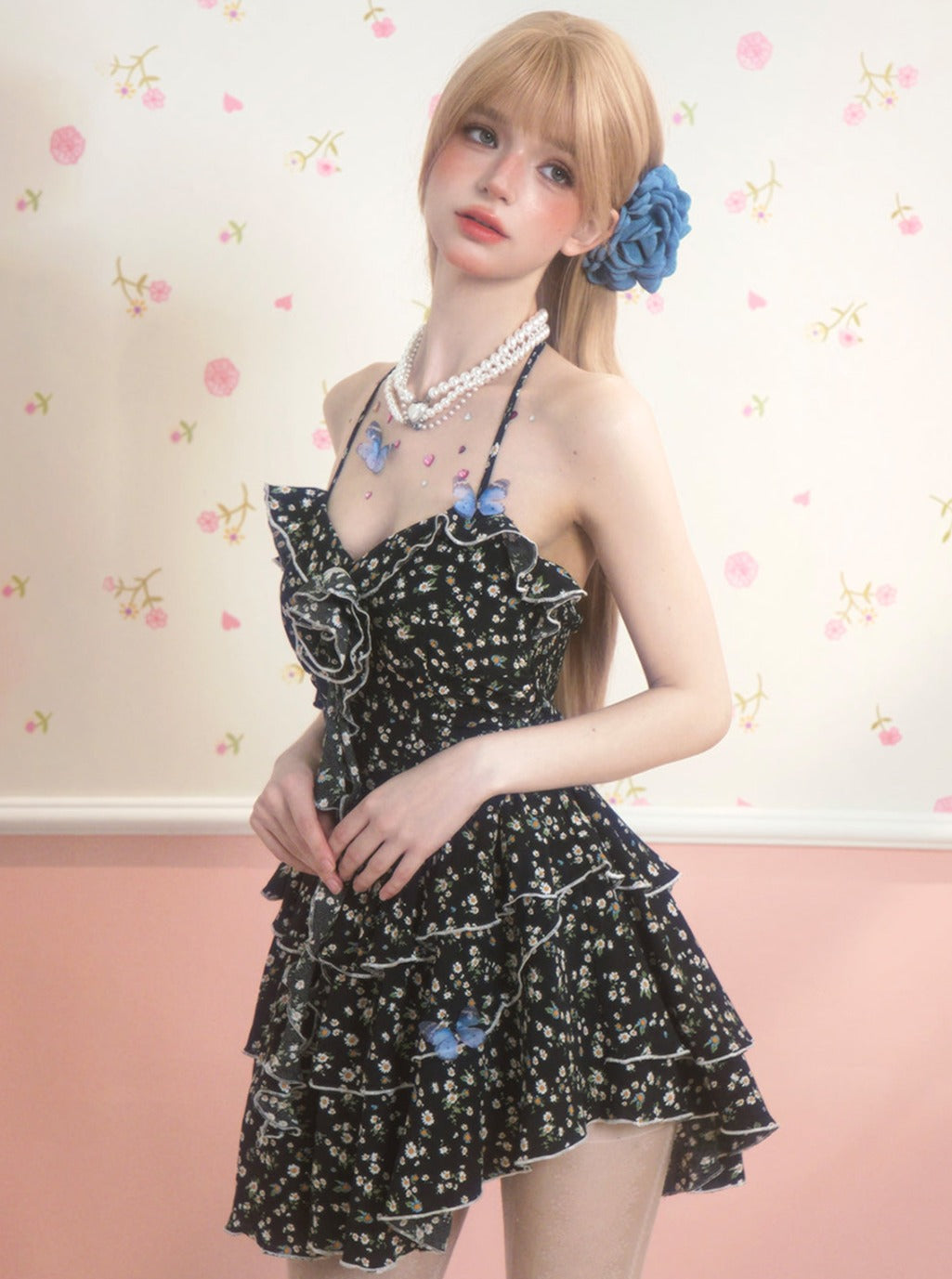 Daisy Black Floral Dress