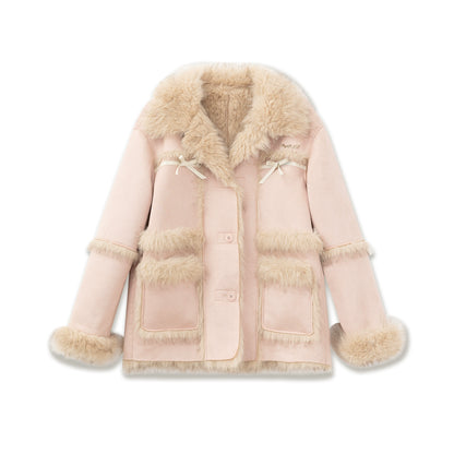 Fur Integrated Pink Cedar Coat