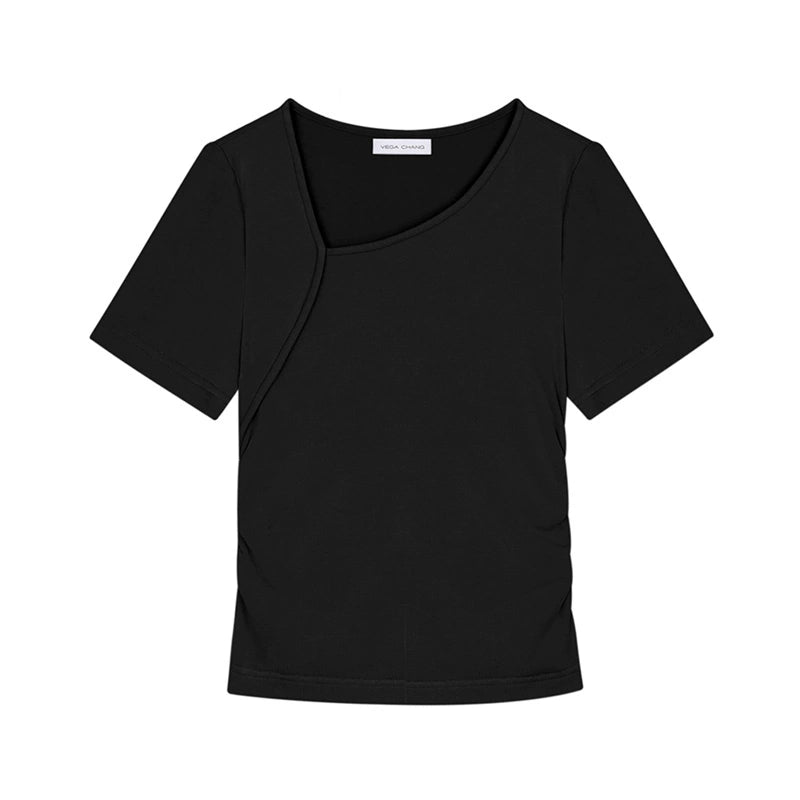 Placket Basic Versatile Short Sleeve Top