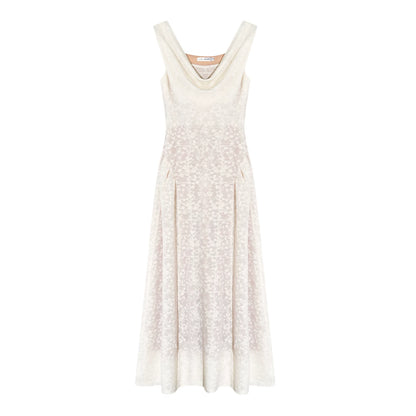Off-White Lace Jacquard Dress