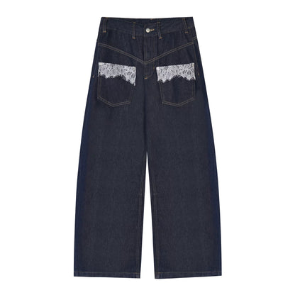 Retro Lace Patchwork Jeans